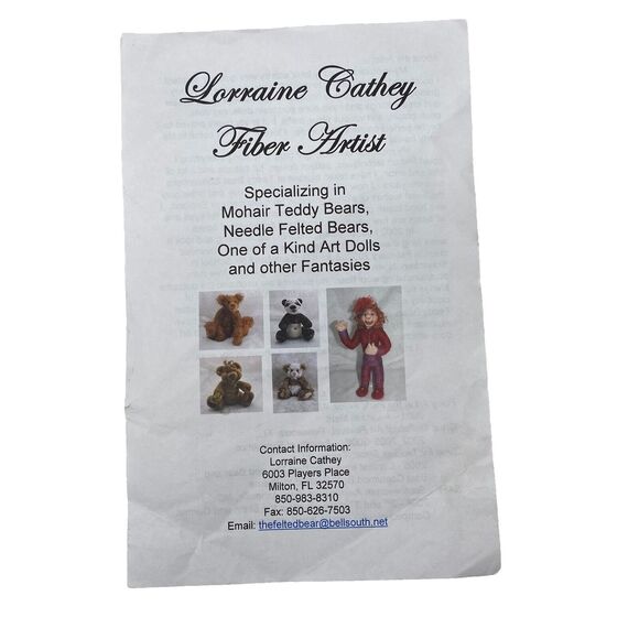 Lorraine Cathey Doll Hand Made Wool Felt Old Lady Yellow Polka Dot Bikini Towel - Picture 9 of 10